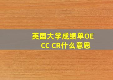 英国大学成绩单OE CC CR什么意思